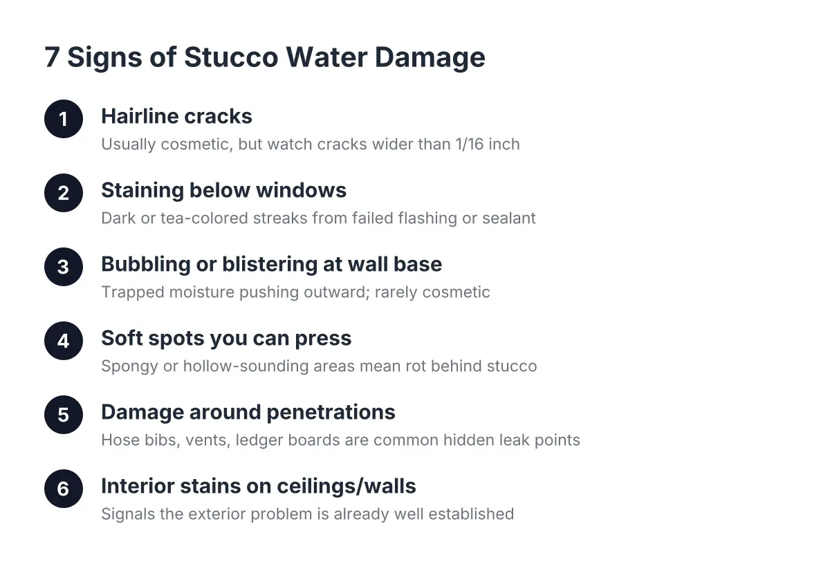 signs of stucco leak
