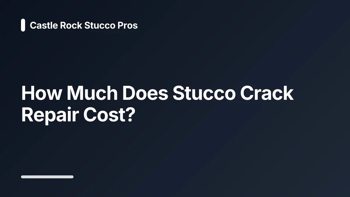 how much does stucco crack repair cost
