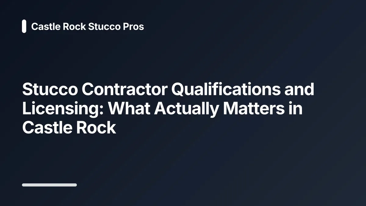 stucco licensing Colorado