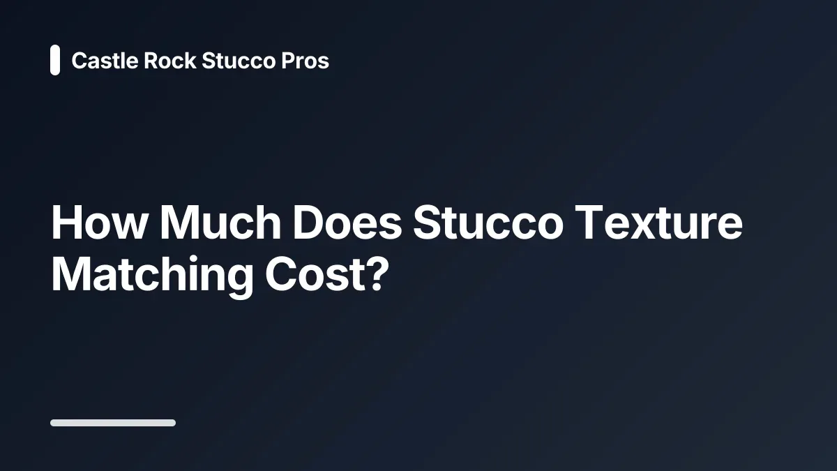 how much does stucco texture matching cost