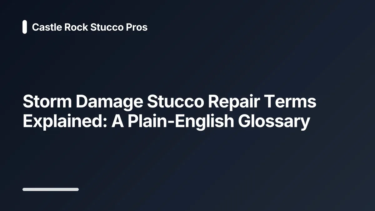 storm damage stucco repair glossary