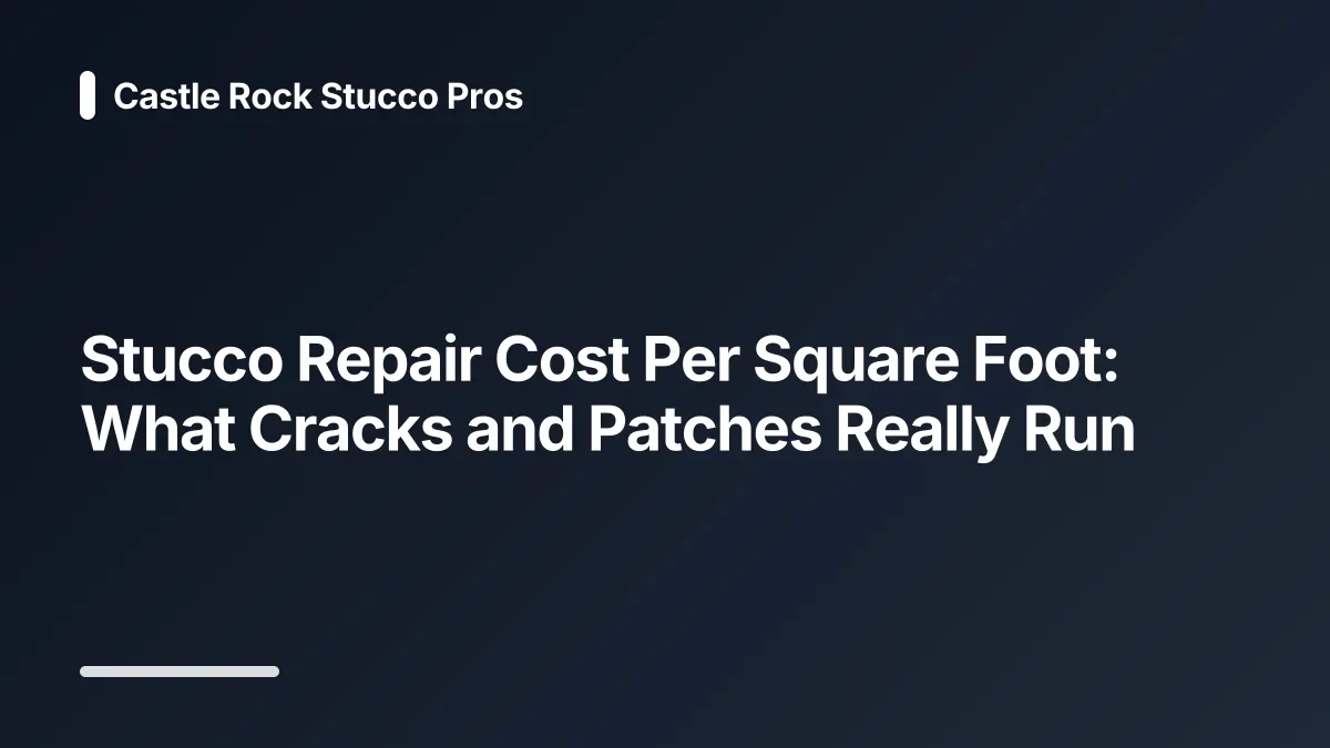 stucco repair cost breakdown