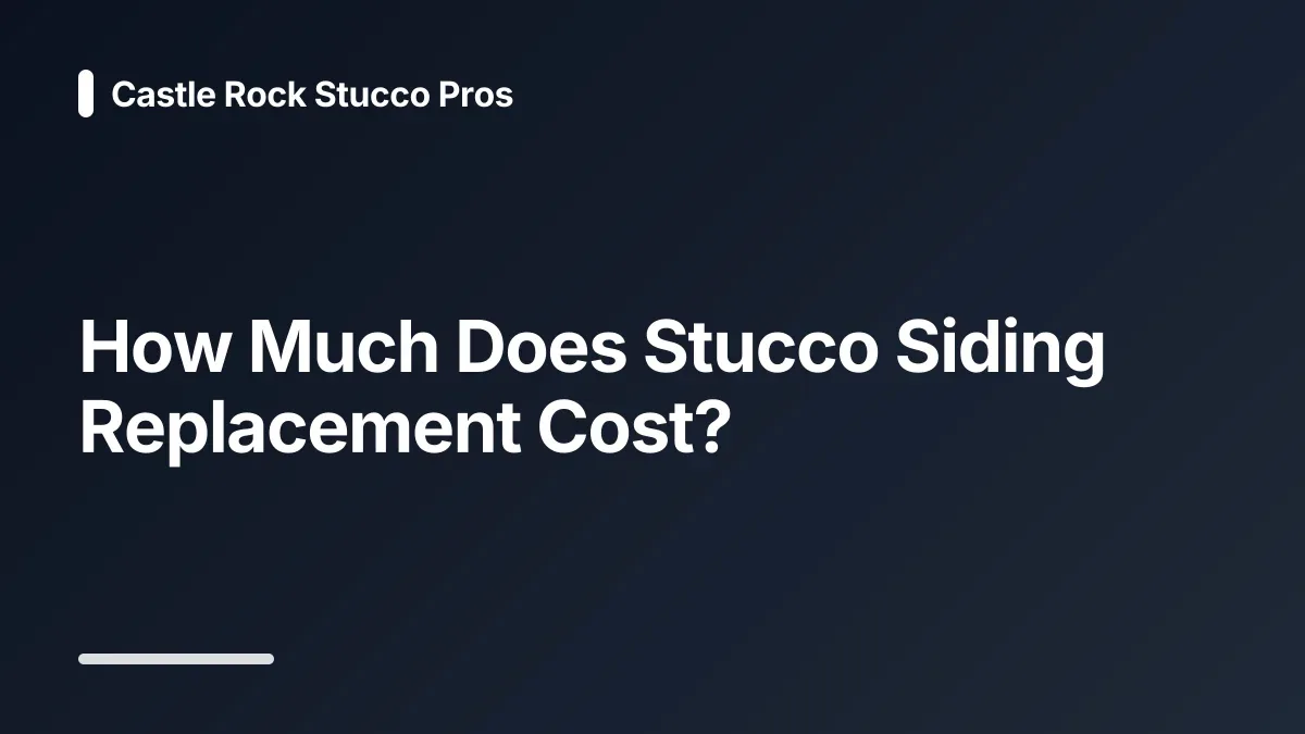 how much does stucco siding replacement cost